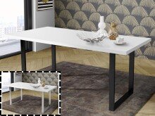 Esstisch >Talbert< in Weiß/Matt aus Metall -...