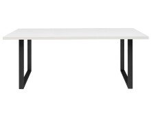 Esstisch >Talbert< in Weiß matt Schwarz aus Metall - 180x74,4x90cm (BxHxT)