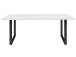 Esstisch >Talbert< in Weiß matt Schwarz aus Metall - 180x74,4x90cm (BxHxT)