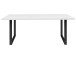 Esstisch >Talbert< in Weiß matt Schwarz aus Metall - 180x74,4x90cm (BxHxT)