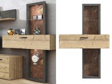 Regal >Kendra I< in Schwarz aus Glas -...