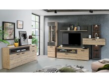 TV-Board >Kendra I< in Schwarz - 179,6x56,8x52cm (BxHxT)