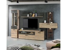 TV-Board >Kendra I< in Schwarz - 179,6x56,8x52cm (BxHxT)