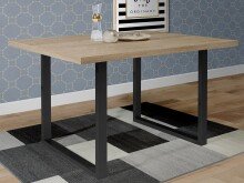 Esstisch >Talbert< in Sonoma-Eiche aus Metall -...