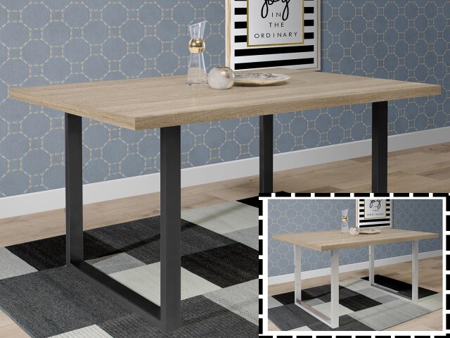 Esstisch >Talbert< in Sonoma-Eiche aus Metall - 160x74,4x90cm (BxHxT)