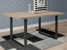 Esstisch >Talbert< in Sonoma-Eiche aus Metall -...