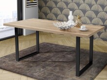 Esstisch >Talbert< in Sonoma-Eiche Schwarz aus Metall - 180x74,4x90cm (BxHxT)