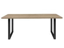 Esstisch >Talbert< in Sonoma-Eiche Schwarz aus Metall - 180x74,4x90cm (BxHxT)