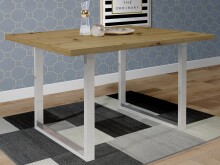Esstisch >Talbert< in Artisan Eiche aus Metall - 140x74,4x90cm (BxHxT)