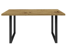 Esstisch >Talbert< in Artisan Eiche Schwarz aus Metall - 140x74,4x90cm (BxHxT)