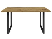 Esstisch >Talbert< in Artisan Eiche Schwarz aus Metall - 140x74,4x90cm (BxHxT)