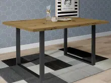 Esstisch >Talbert< in Artisan Eiche aus Metall -...