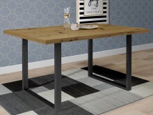 Esstisch >Talbert< in Artisan Eiche aus Metall -...