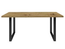 Esstisch >Talbert< in Artisan Eiche Schwarz aus Metall - 160x74,4x90cm (BxHxT)