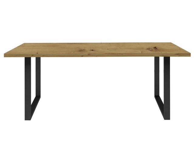 Esstisch >Talbert< in Artisan Eiche Schwarz aus Metall - 180x74,4x90cm (BxHxT)