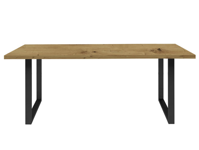 Esstisch >Talbert< in Artisan Eiche Schwarz aus Metall - 180x74,4x90cm (BxHxT)