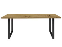 Esstisch >Talbert< in Artisan Eiche Schwarz aus Metall - 180x74,4x90cm (BxHxT)