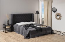 Nachttisch >New Haven< in Schwarz aus Stahl - 45x50,5x40cm (BxHxT)