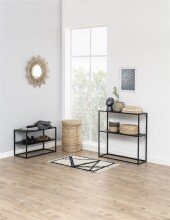 Regal >New Haven< in Schwarz aus Stahl - 79,5x80,5x26cm (BxHxT)