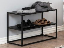 Schuhregal >New Haven I< in Schwarz aus Stahl - 70x45,5x33cm (BxHxT)