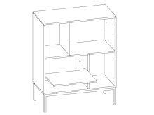 Anrichte >Carney< in Wildeiche aus Metall - 80x103x40cm (BxHxT)