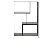 Regal >Carney< in Schwarz/matt aus Metall - 77x114x35cm (BxHxT)