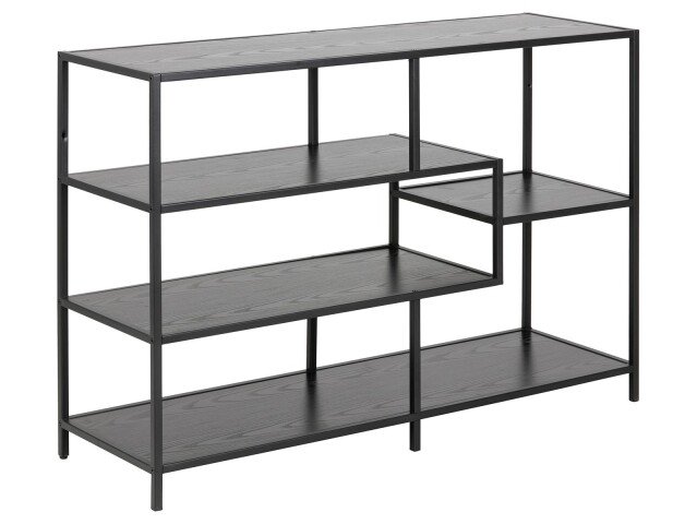 Regal >Carney< in Schwarz/matt aus Metall - 114x78x35cm (BxHxT)