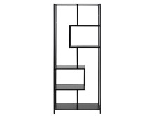 Regal >Carney< in Schwarz/matt aus Metall - 77x185x35cm (BxHxT)