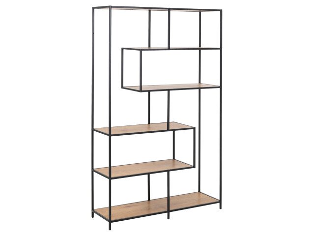 Regal >Carney< in Wildeiche aus Metall - 114x185x35cm (BxHxT)