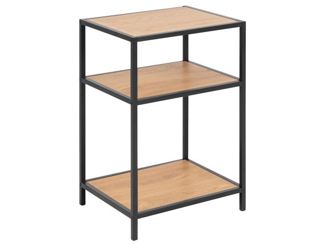 Nachttisch >Carney< in Wildeiche aus Metall - 42x63x35cm (BxHxT)