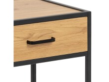 Nachttisch >Carney< in Wildeiche aus Metall - 42x63x35cm (BxHxT)
