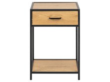 Nachttisch >Carney< in Wildeiche aus Metall - 42x63x35cm (BxHxT)