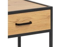 Nachttisch >Carney< in Wildeiche aus Metall - 42x63x35cm (BxHxT)