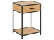 Nachttisch >Carney< in Wildeiche aus Metall - 42x63x35cm (BxHxT)