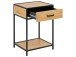 Nachttisch >Carney< in Wildeiche aus Metall - 42x63x35cm (BxHxT)