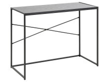 Schreibtisch >Carney< in Schwarz/matt aus Metall - 100x75x45cm (BxHxT)