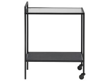 Rollwagen >Carney< in Schwarz/matt aus Metall - 60x75x30cm (BxHxT)