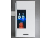 Wohnwand >Kenton< in Weiß aus Glas - 230x185x38cm (BxHxT)