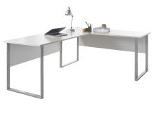 Schreibtisch >Olivia< in lichtgrau aus Metall -...