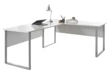 Schreibtisch >Olivia< in lichtgrau aus Metall -...