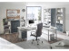 Schreibtisch >Olivia< in lichtgrau aus Metall - 223x77x73cm (BxHxT)