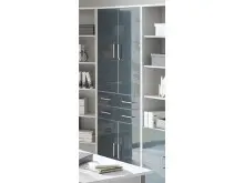 Aktenschrank >Olivia< in lichtgrau aus Glas -...