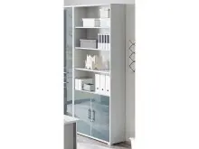 Aktenschrank >Olivia< in lichtgrau aus Glas -...