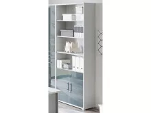 Aktenschrank >Olivia< in lichtgrau aus Glas -...