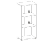 Aktenregal >Olivia< in lichtgrau - 52x114x35cm (BxHxT)