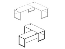 Büro-Set >Olivia< (9-teilig) in lichtgrau aus Glas - 220cm (H)