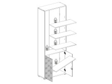 Büro-Set >Olivia< (9-teilig) in lichtgrau aus Glas - 220cm (H)