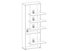 Büro-Set >Olivia< (9-teilig) in lichtgrau aus Glas - 220cm (H)