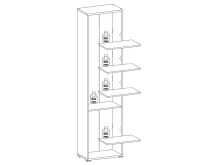 Büro-Set >Olivia< (9-teilig) in lichtgrau aus Glas - 220cm (H)