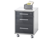 Büro-Set >Olivia< (9-teilig) in lichtgrau aus Glas - 220cm (H)